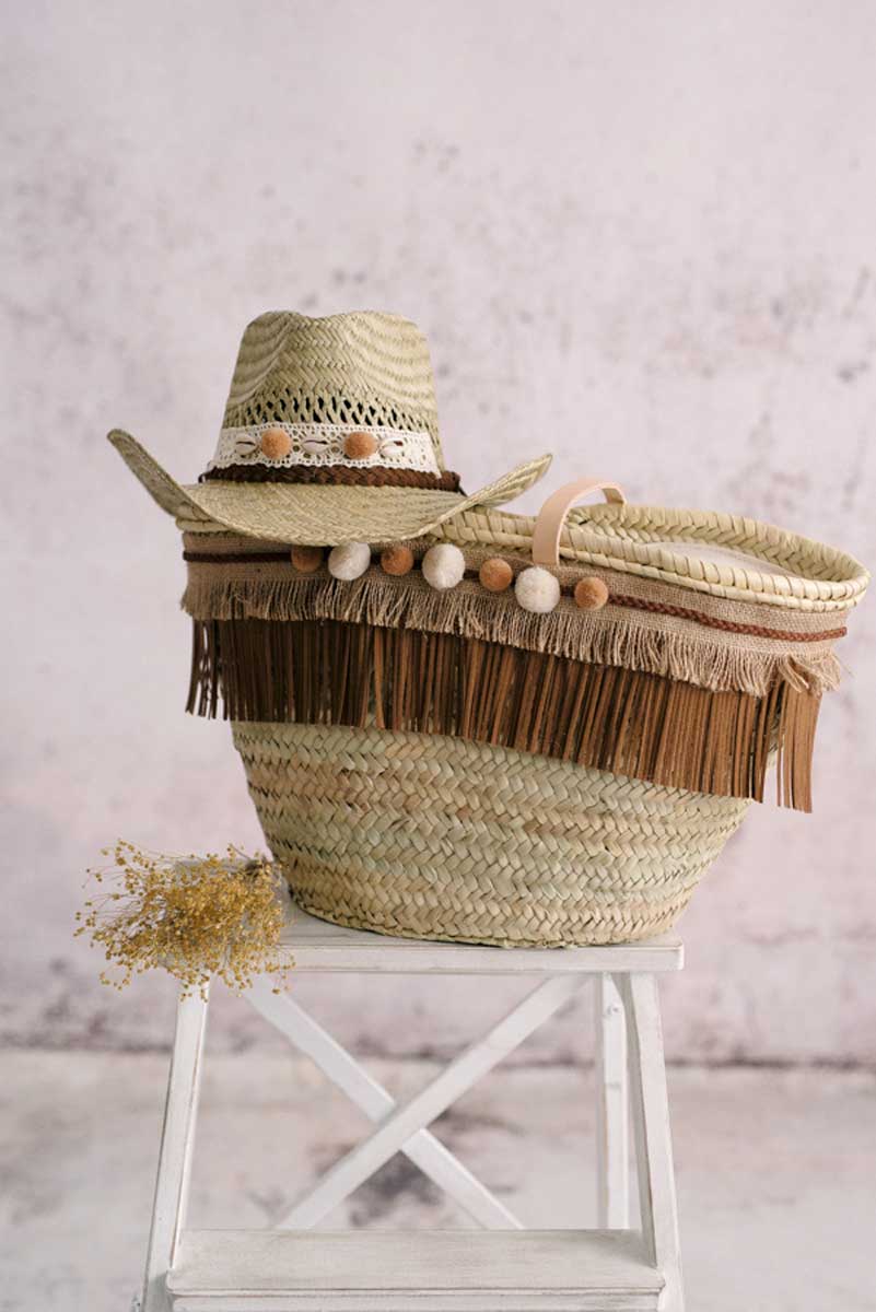 Lula natura palm bag and hat set